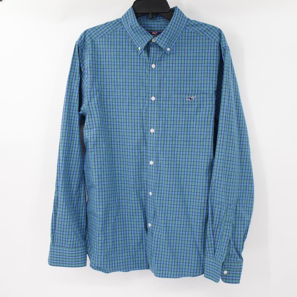 Vineyard vines shirt Men's medium long sleeve button down check cotton blend